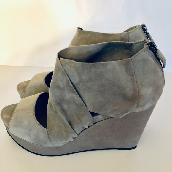 Eileen Fisher Shoes - Eileen Fisher taupe suede wedges